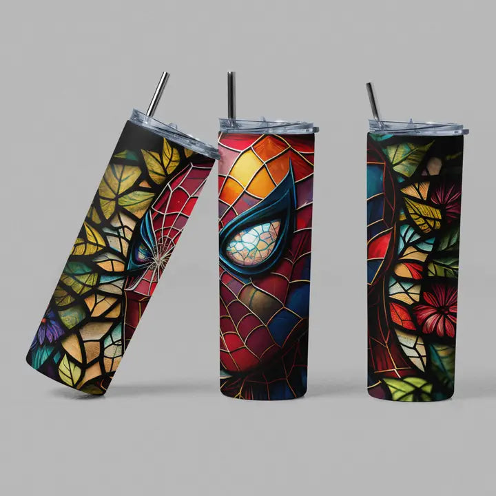 The Geek Boutique: Spider Superhero Stained Glass Tumbler | Dragon's Lair Comics and Fantasy Houston TX