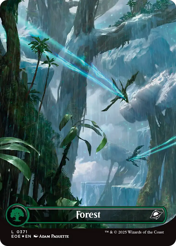 Forest (0371) (Borderless) (Galaxy Foil) [Edge of Eternities] | Dragon's Lair Comics and Fantasy Houston TX
