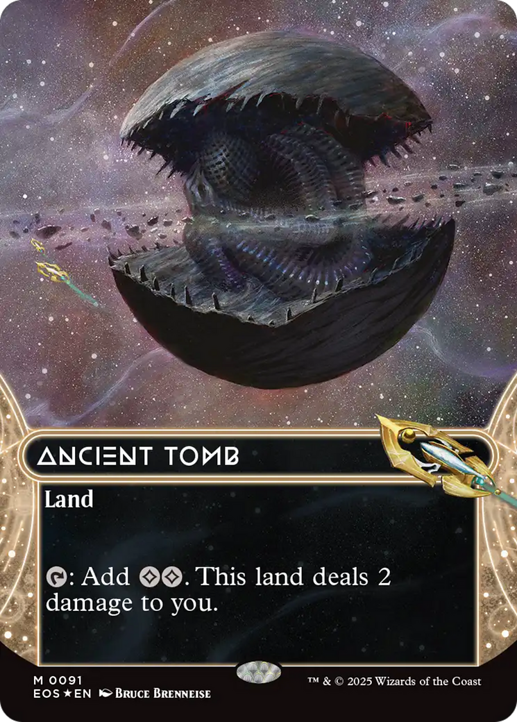 Ancient Tomb (0091) (Borderless) (Galaxy Foil) [Edge of Eternities] | Dragon's Lair Comics and Fantasy Houston TX