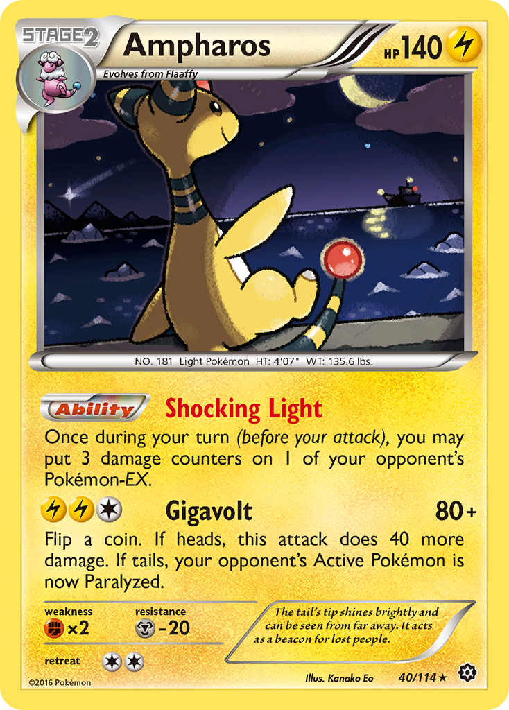 Ampharos (40/114) (Theme Deck Exclusive) [XY: Steam Siege] | Odin's Place
