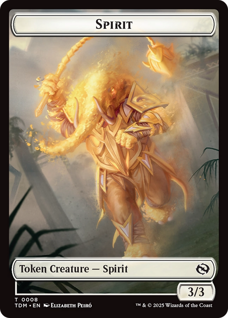 Spirit (0008) // Spirit (0009) Double-Sided Token [Tarkir: Dragonstorm Tokens] | Dragon's Lair Comics and Fantasy Houston TX