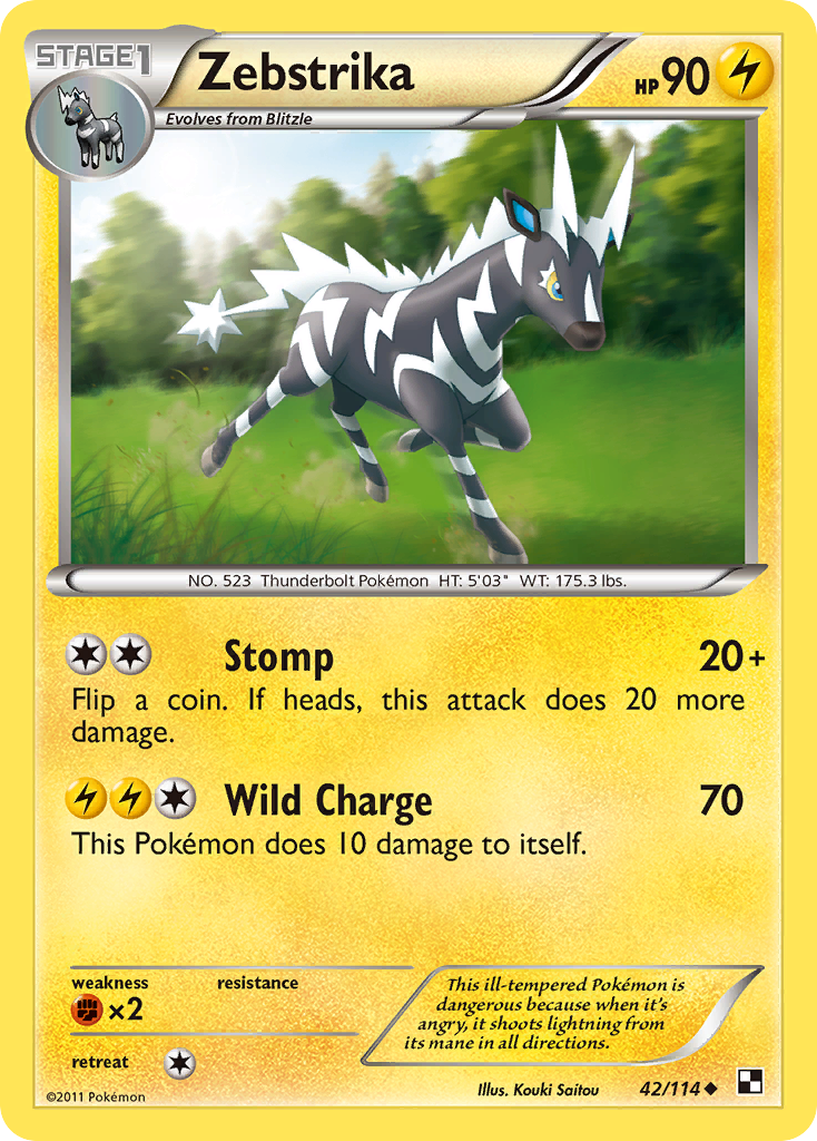 Zebstrika (42/114) (League Promo) [Black & White: Base Set] | Odin's Place