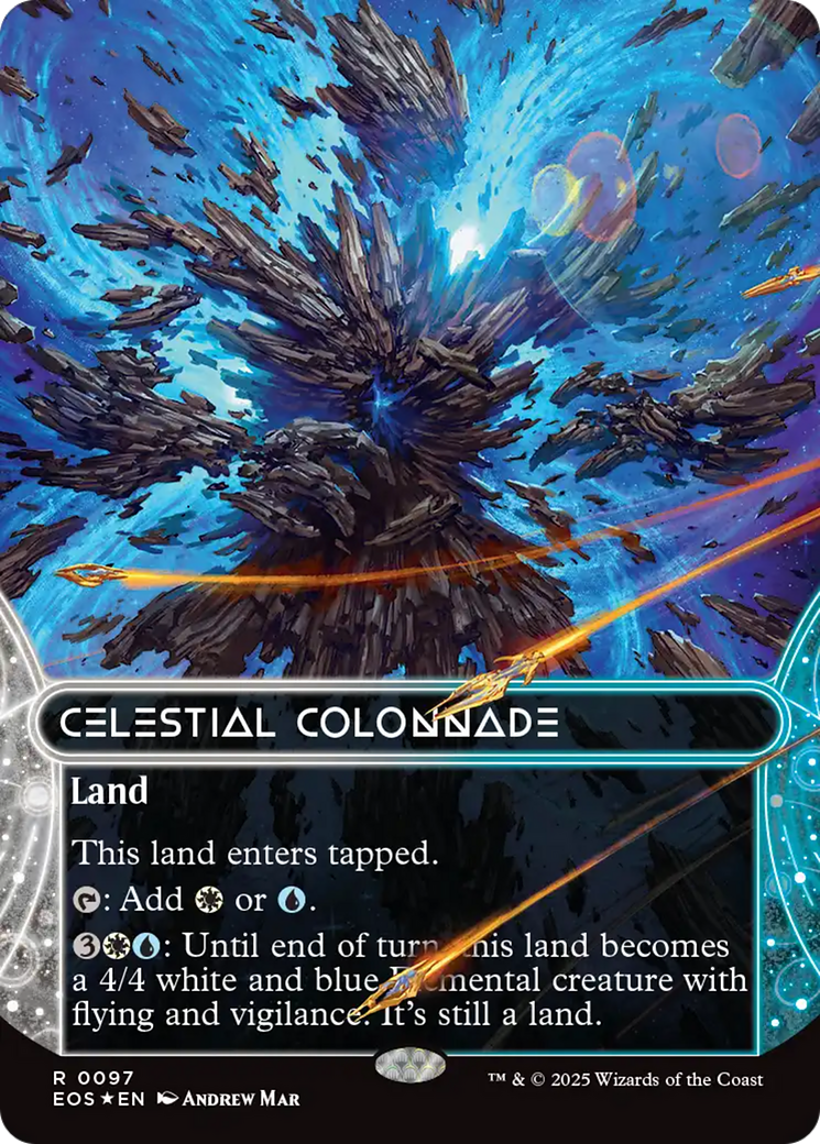 Celestial Colonnade (0097) (Borderless) (Galaxy Foil) [Edge of Eternities: Stellar Sights] | Dragon's Lair Comics and Fantasy Houston TX