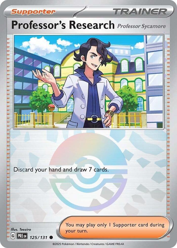 Professor's Research (125/131) [Professor Sycamore] (Poke Ball Pattern) [Scarlet & Violet: Prismatic Evolutions] | Dragon's Lair Comics and Fantasy Houston TX