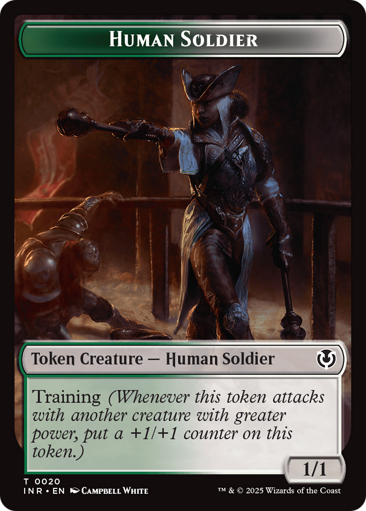 Human Soldier (0020) // Emblem - Tamiyo, Field Researcher Double-Sided Token [Innistrad Remastered Tokens] | Dragon's Lair Comics and Fantasy Houston TX