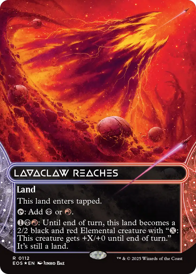 Lavaclaw Reaches (0112) (Borderless) (Galaxy Foil) [Edge of Eternities: Stellar Sights] | Dragon's Lair Comics and Fantasy Houston TX