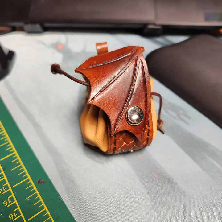 Crimson Knight Leatherworks Mini Dragon Dice Pouch | Dragon's Lair Comics and Fantasy Houston TX