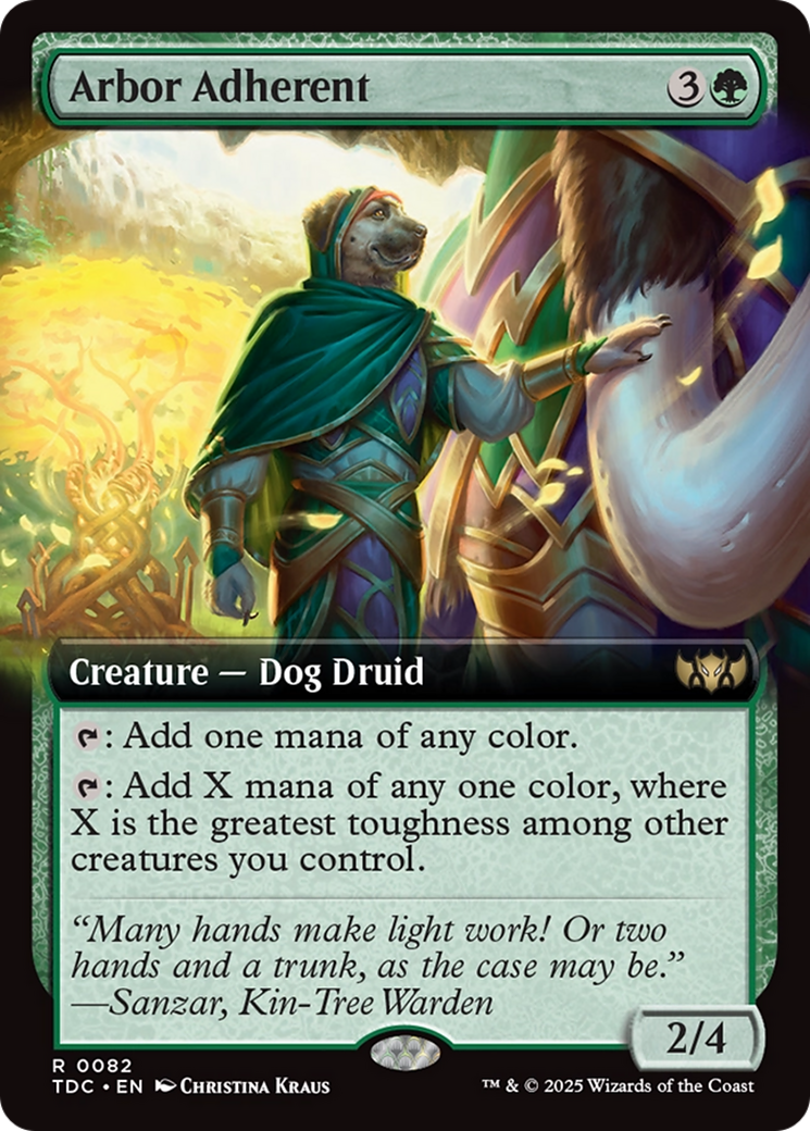 Arbor Adherent (Extended Art) [Tarkir: Dragonstorm Commander] | Dragon's Lair Comics and Fantasy Houston TX