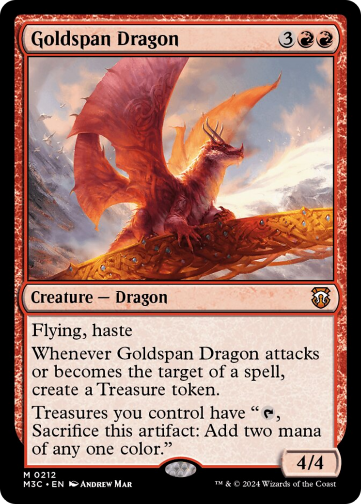 Goldspan Dragon (Ripple Foil) [Modern Horizons 3 Commander] | Dragon's Lair Comics and Fantasy Houston TX
