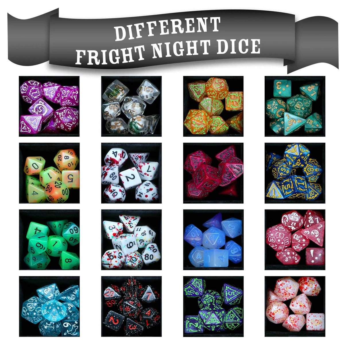 1985 Games: Fright Night Mystery Dice – Spooky Dice, Pin and Sticker Blind Bag | Dragon's Lair Comics and Fantasy Houston TX