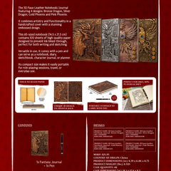 QMDirect 3D Faux-Leather Notebook / Journal - Bronze Dragon | Dragon's Lair Comics and Fantasy Houston TX