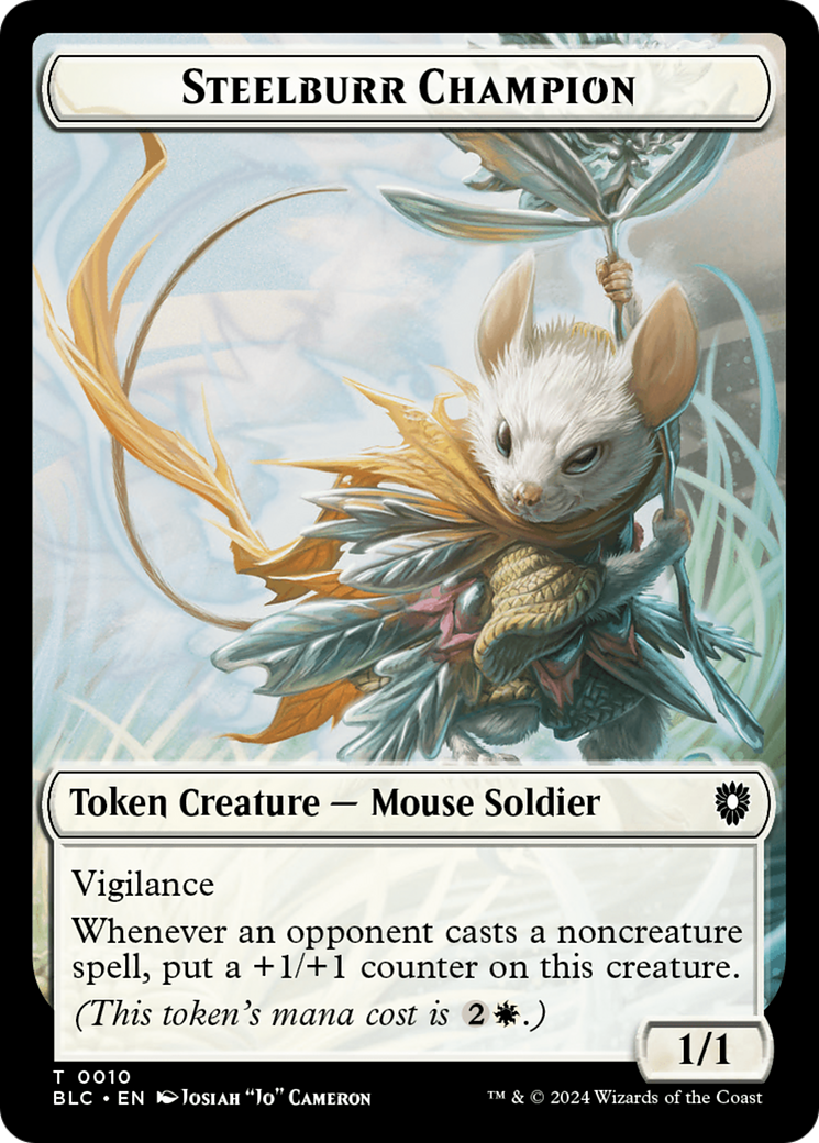 Steelburr Champion // Squid Double-Sided Token [Bloomburrow Commander Tokens] | Dragon's Lair Comics and Fantasy Houston TX