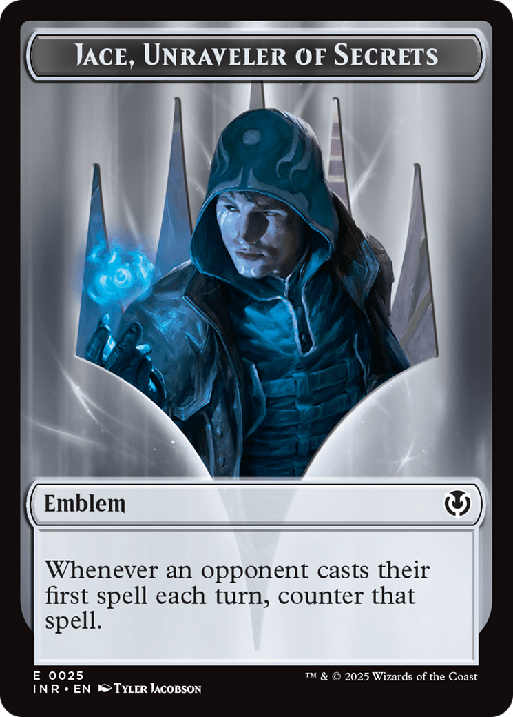 Human Wizard // Emblem - Jace, Unraveler of Secrets Double-Sided Token [Innistrad Remastered Tokens] | Dragon's Lair Comics and Fantasy Houston TX