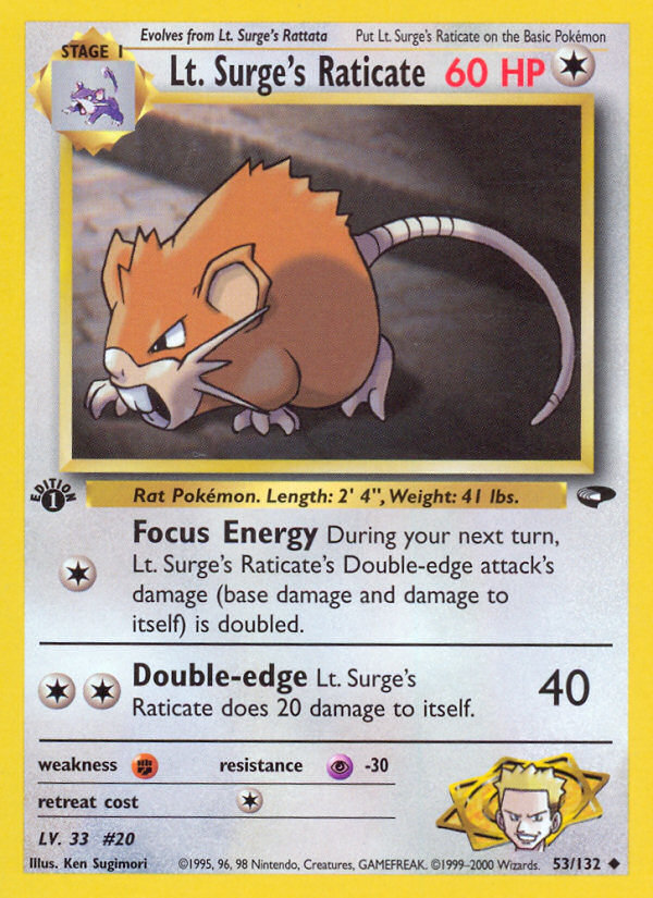 Lt. Surge's Raticate [Trading Card Game Classic] | Odin's Place