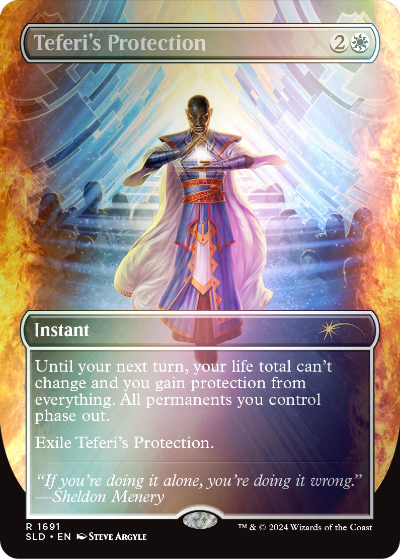 Teferi's Protection (1691) (Rainbow Foil) [Secret Lair: Sheldon's Spellbook] | Dragon's Lair Comics and Fantasy Houston TX