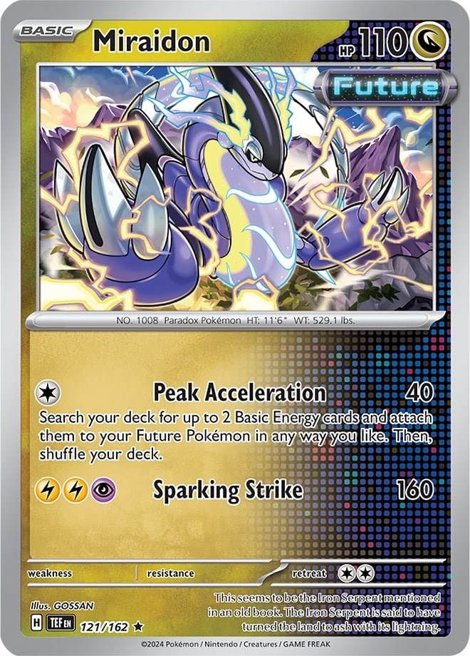 Miraidon (121/162) (Theme Deck Exclusive) [Scarlet & Violet: Temporal Forces] | Dragon's Lair Comics and Fantasy Houston TX