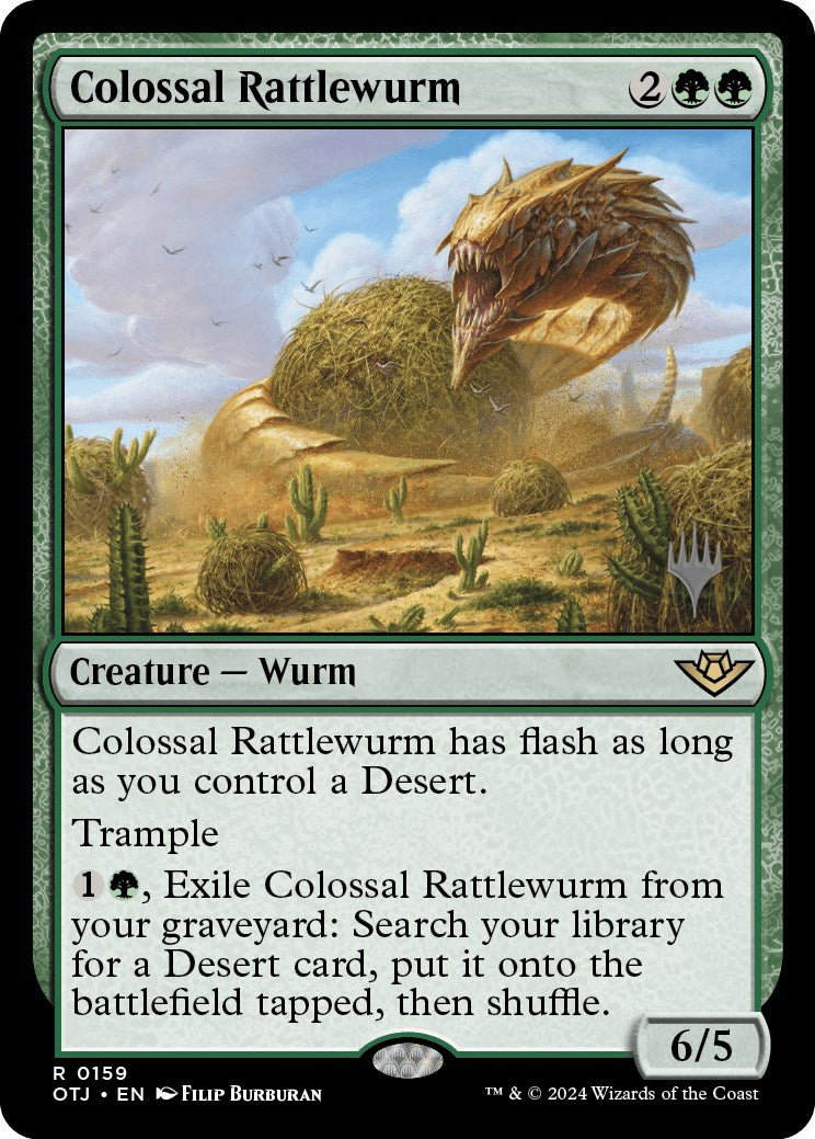 Colossal Rattlewurm (Promo Pack) [Outlaws of Thunder Junction Promos] | Dragon's Lair Comics and Fantasy Houston TX