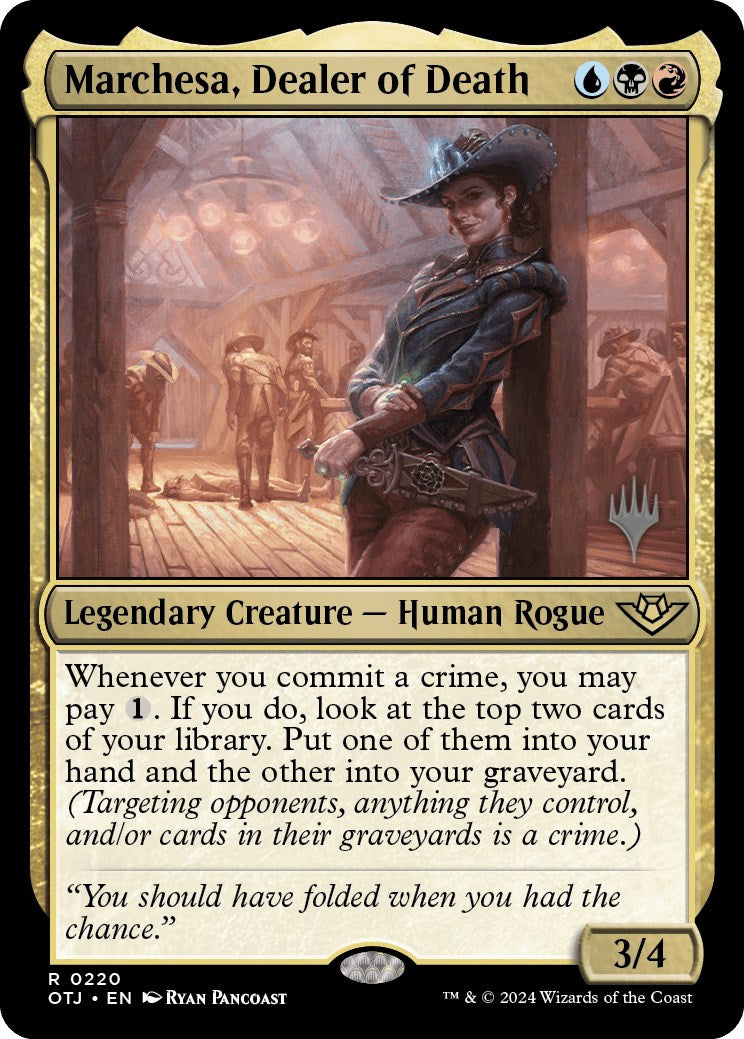 Marchesa, Dealer of Death (Promo Pack) [Outlaws of Thunder Junction Promos] | Dragon's Lair Comics and Fantasy Houston TX