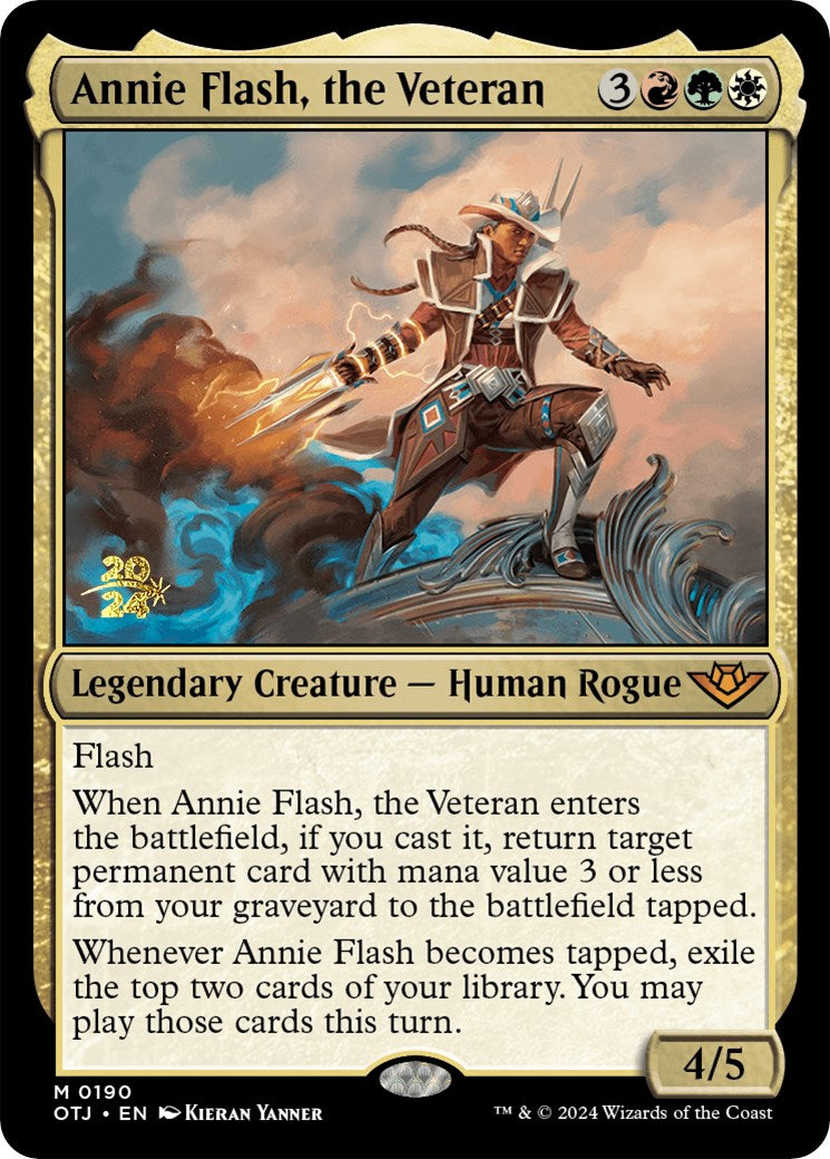 Annie Flash, the Veteran [Outlaws of Thunder Junction Prerelease Promos] | Dragon's Lair Comics and Fantasy Houston TX