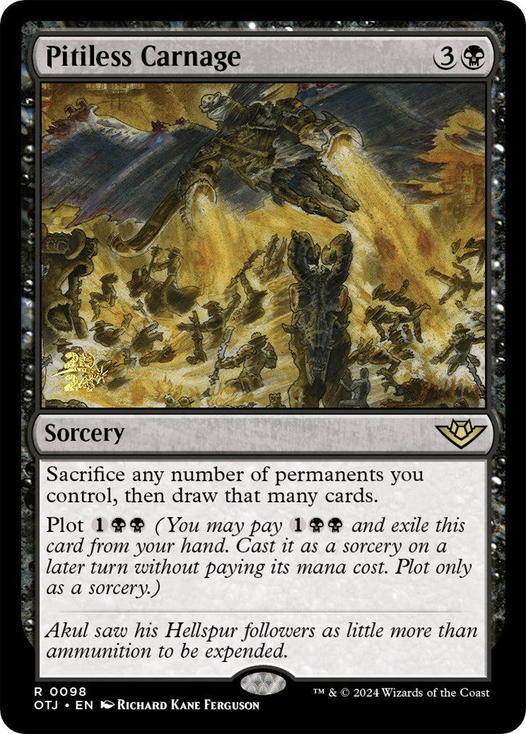Pitiless Carnage [Outlaws of Thunder Junction Prerelease Promos] | Dragon's Lair Comics and Fantasy Houston TX