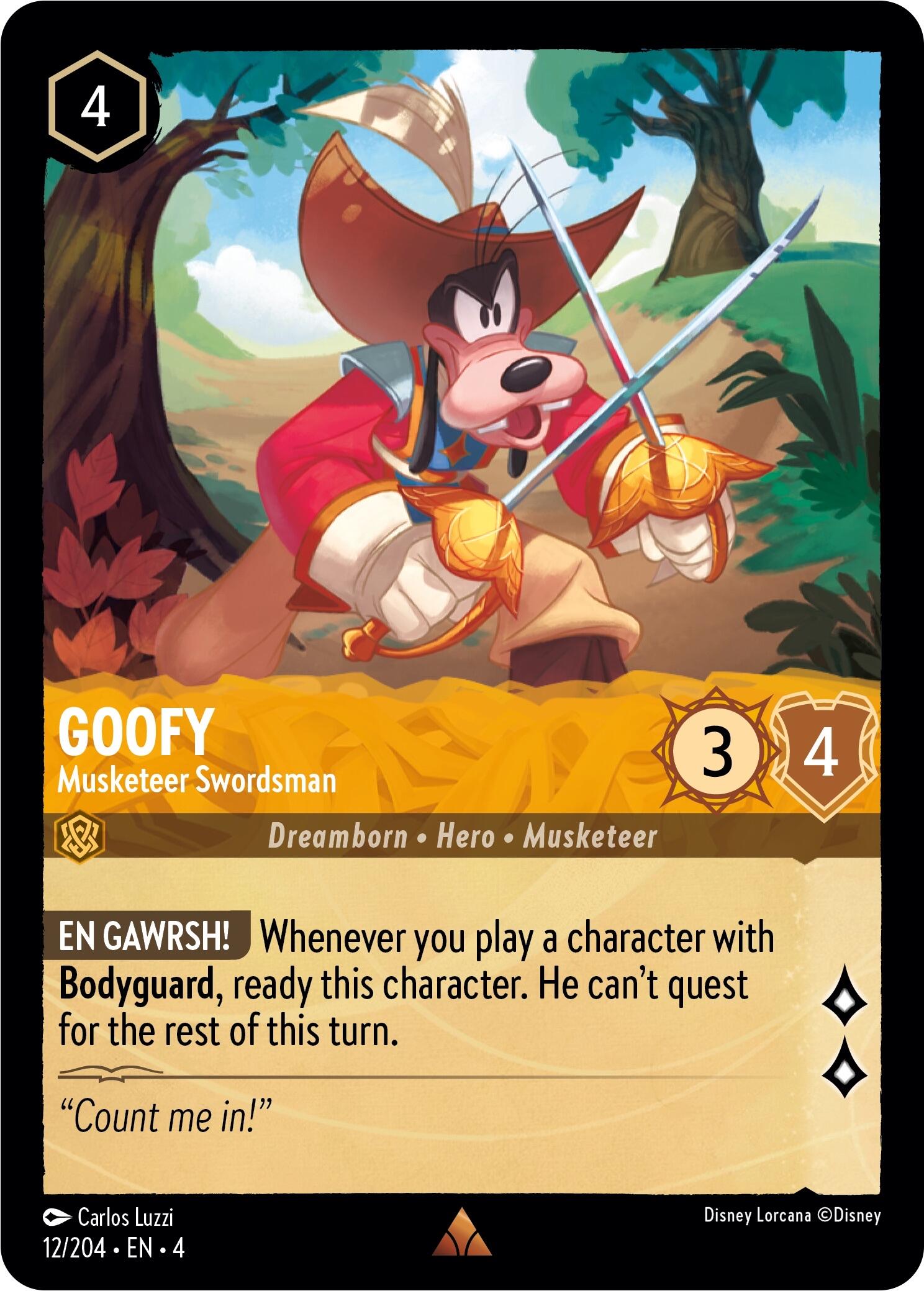 Goofy - Musketeer Swordsman (12/204) [Ursula's Return] | Odin's Lair