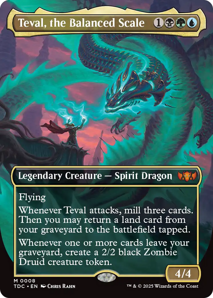 Teval, the Balanced Scale (Borderless) [Tarkir: Dragonstorm Commander] | Dragon's Lair Comics and Fantasy Houston TX