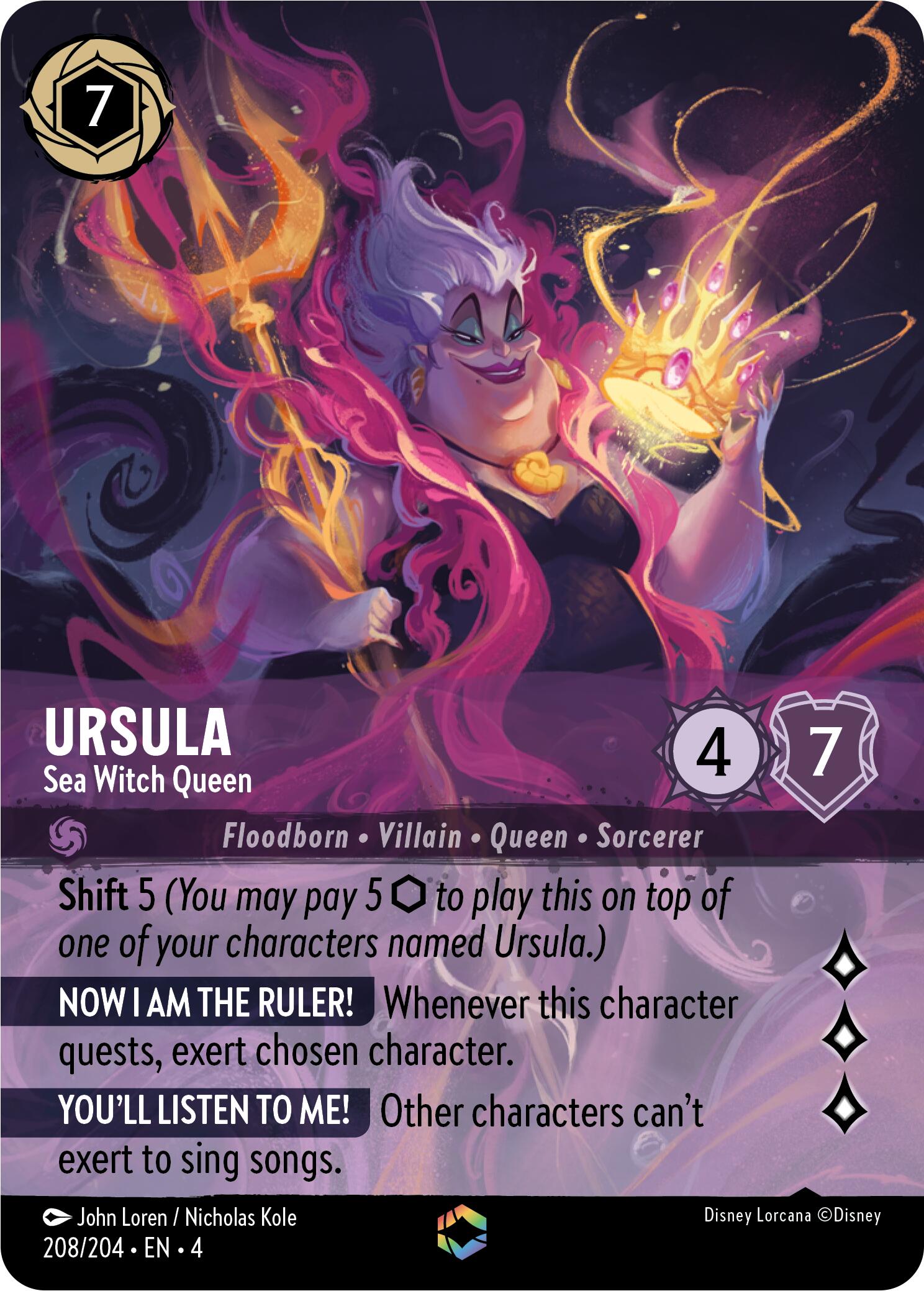 Ursula - Sea Witch Queen (Enchanted) (208/204) [Ursula's Return] | Odin's Place