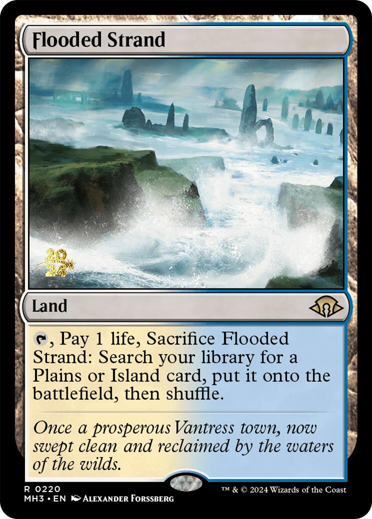 Flooded Strand [Modern Horizons 3 Prerelease Promos] | Dragon's Lair Comics and Fantasy Houston TX