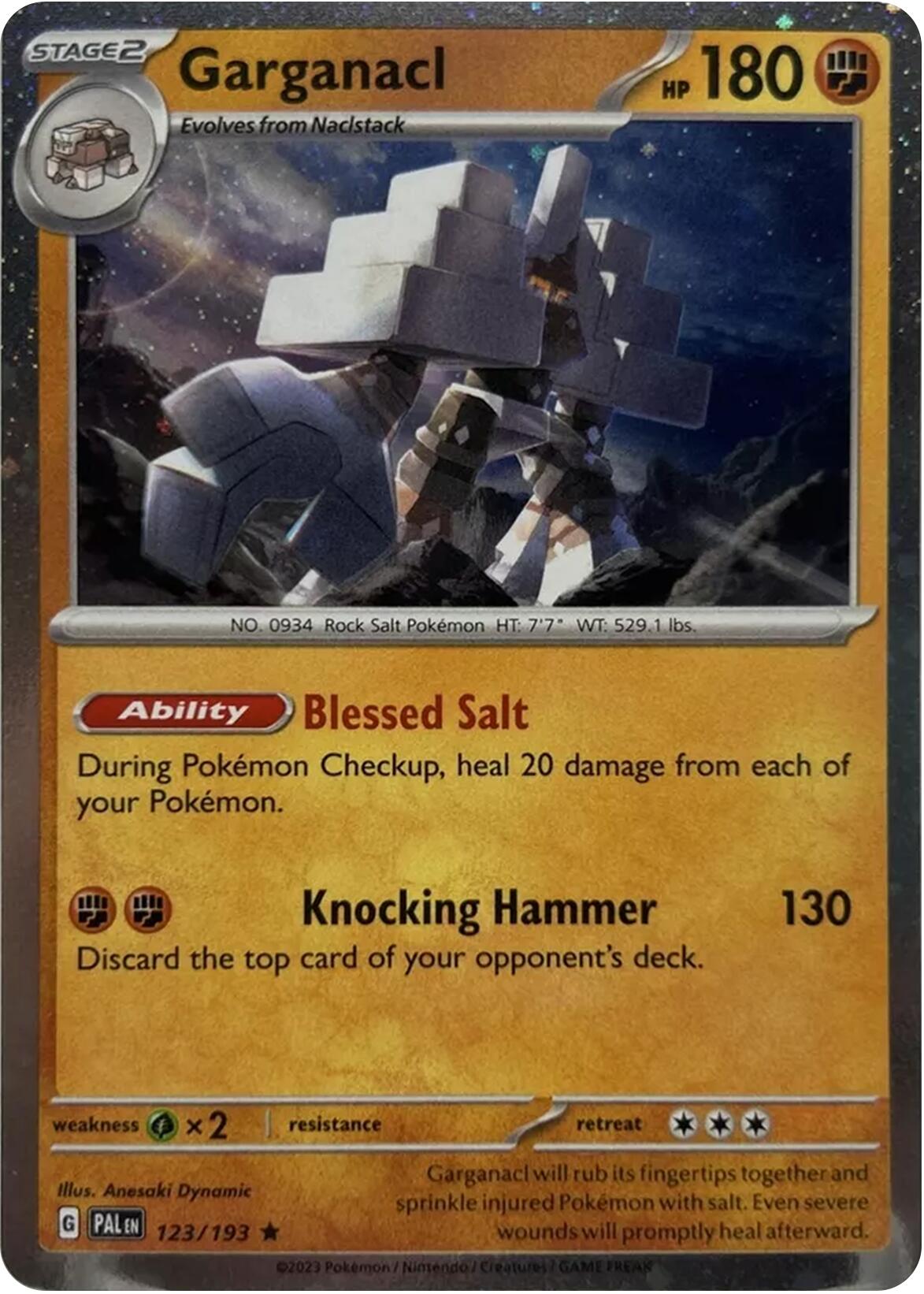 Garganacl (123/193) (Cosmos Holo) [Scarlet & Violet: Paldea Evolved] | Dragon's Lair Comics and Fantasy Houston TX