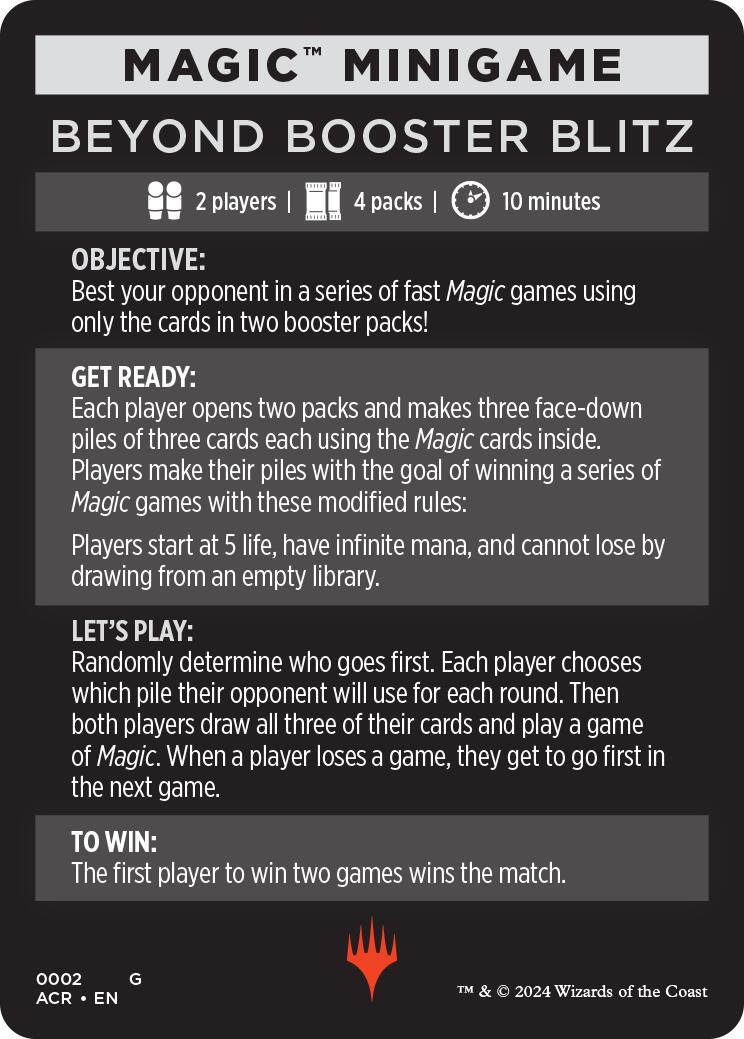 Beyond Booster Blitz (Magic Minigame) [Assassin's Creed Minigame] | Dragon's Lair Comics and Fantasy Houston TX