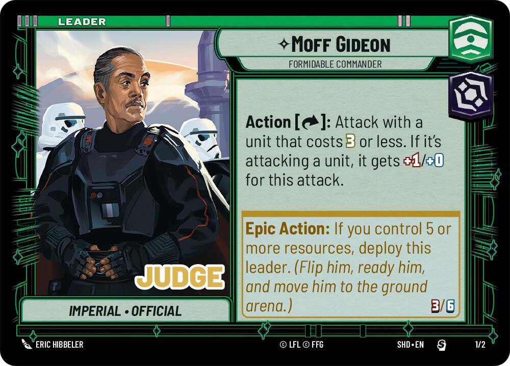 Moff Gideon - Formidable Commander (1/2) (Judge Promo) (1/2) [Shadows of the Galaxy Promos] | Odin's Lair