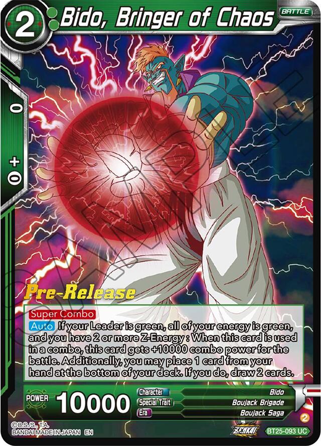 Bido, Bringer of Chaos (BT25-093) [Legend of the Dragon Balls Prerelease Promos] | Dragon's Lair Comics and Fantasy Houston TX