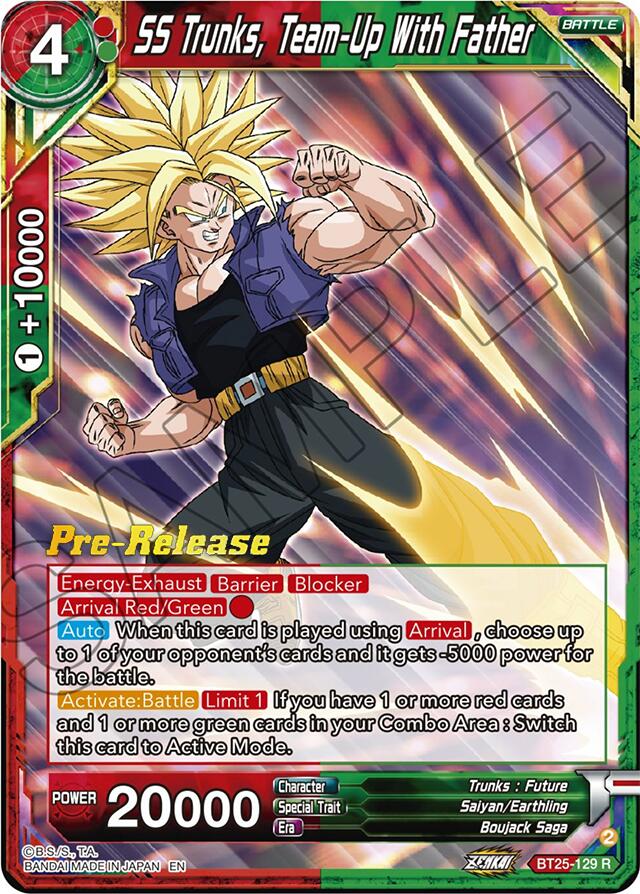 SS Trunks, Team-Up With Father (BT25-129) [Legend of the Dragon Balls Prerelease Promos] | Dragon's Lair Comics and Fantasy Houston TX