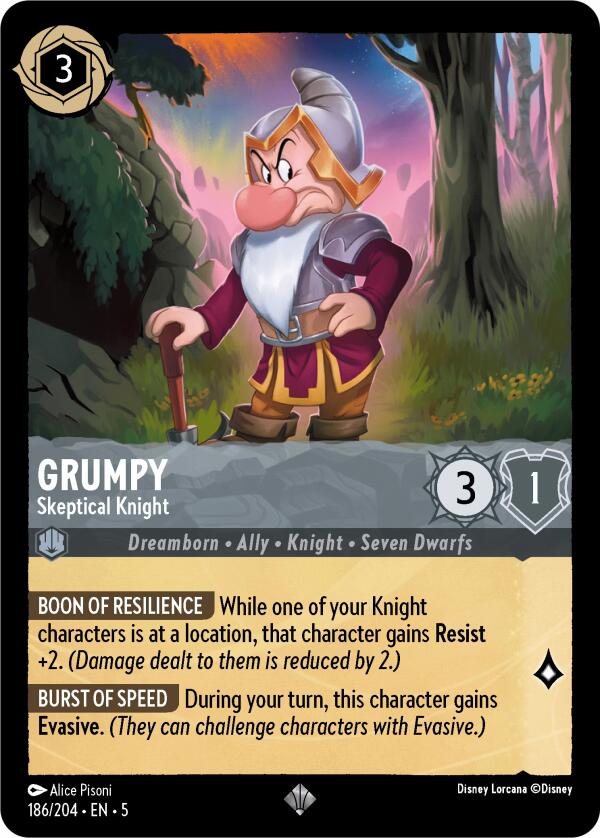 Grumpy - Skeptical Knight (186/204) [Shimmering Skies] | Odin's Place