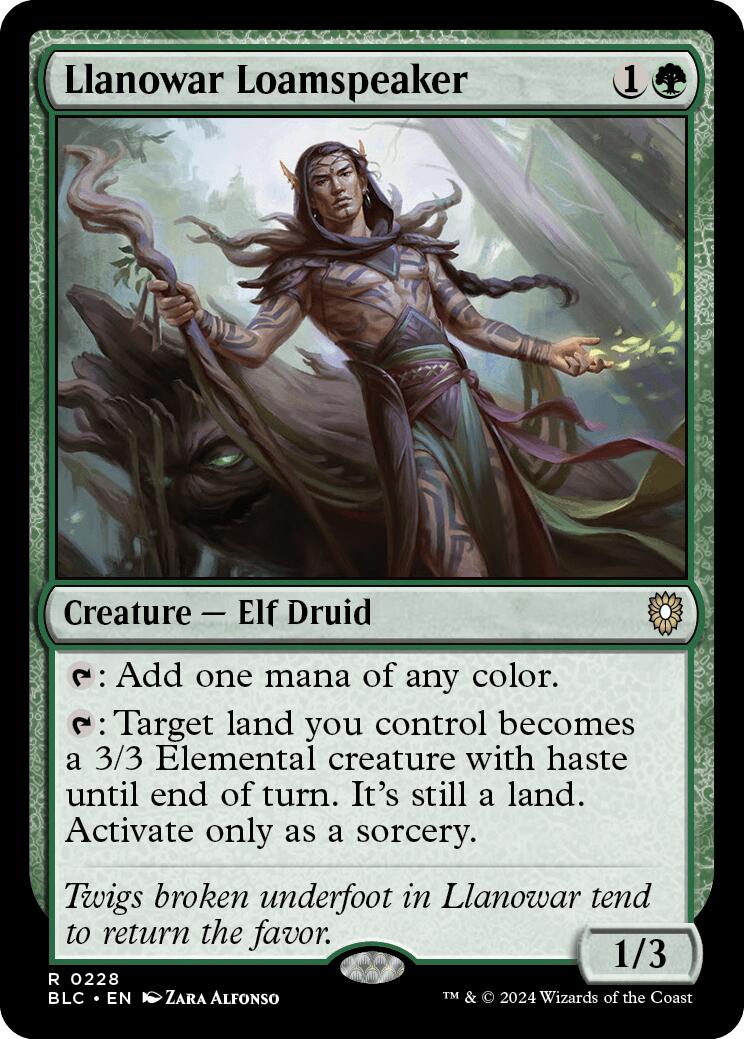 Llanowar Loamspeaker [Bloomburrow Commander] | Dragon's Lair Comics and Fantasy Houston TX