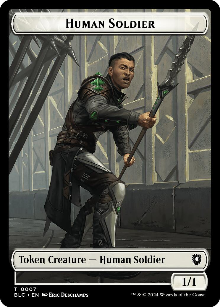 Human Soldier // Wolf (035) Double-Sided Token [Bloomburrow Commander Tokens] | Dragon's Lair Comics and Fantasy Houston TX