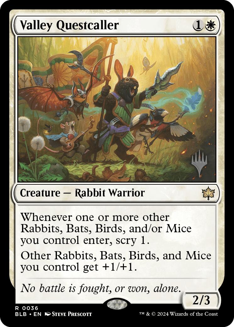 Valley Questcaller (Promo Pack) [Bloomburrow Promos] | Dragon's Lair Comics and Fantasy Houston TX