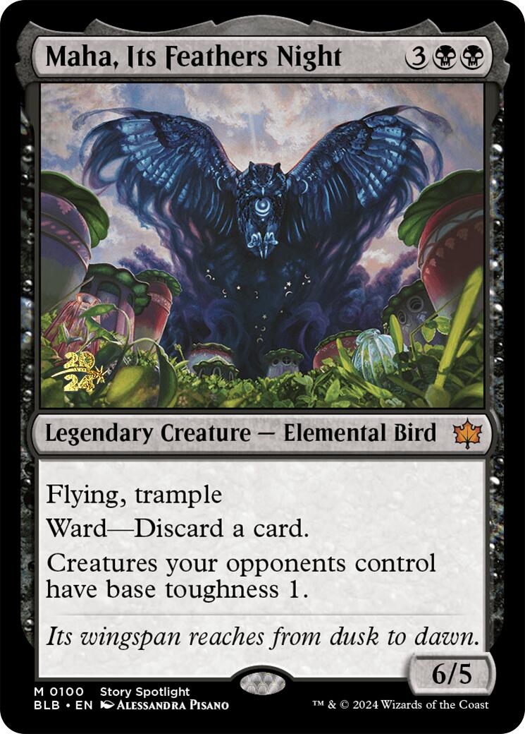 Maha, Its Feathers Night [Bloomburrow Prerelease Promos] | Dragon's Lair Comics and Fantasy Houston TX