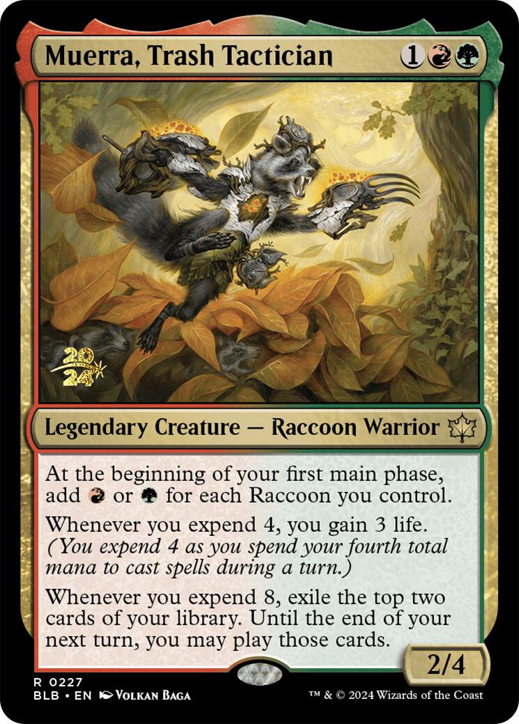 Muerra, Trash Tactician [Bloomburrow Prerelease Promos] | Dragon's Lair Comics and Fantasy Houston TX