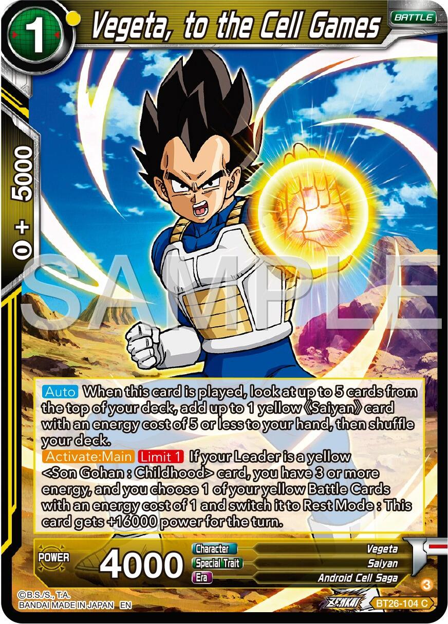 Vegeta, to the Cell Games (BT26-104) [Ultimate Advent] | Dragon's Lair Comics and Fantasy Houston TX
