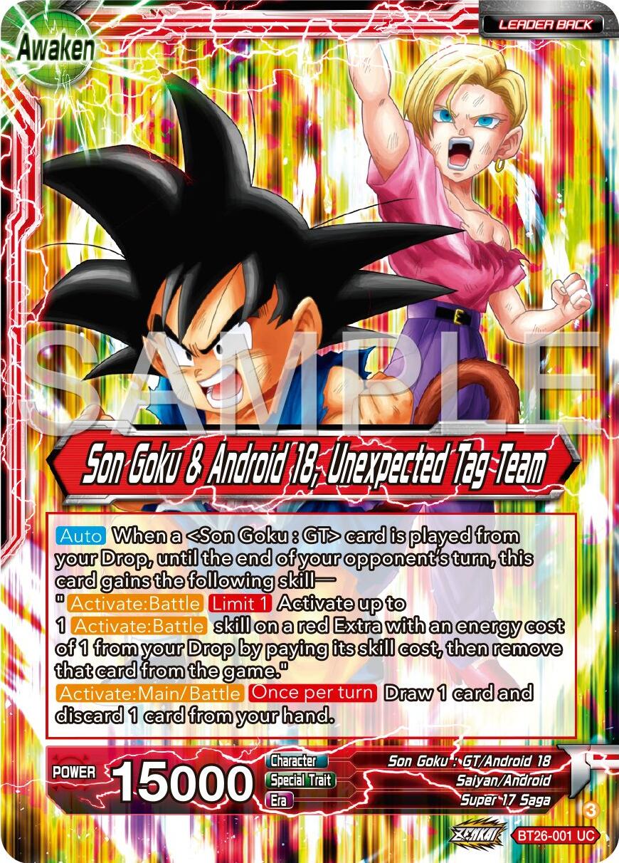 Son Goku // Son Goku & Android 18, Unexpected Tag Team (BT26-001) [Ultimate Advent] | Dragon's Lair Comics and Fantasy Houston TX
