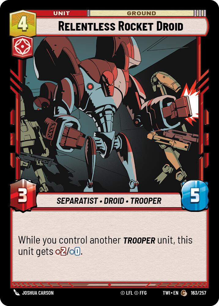 Relentless Rocket Droid (163/257) (163/257) [Twilight of the Republic] | Odin's Place