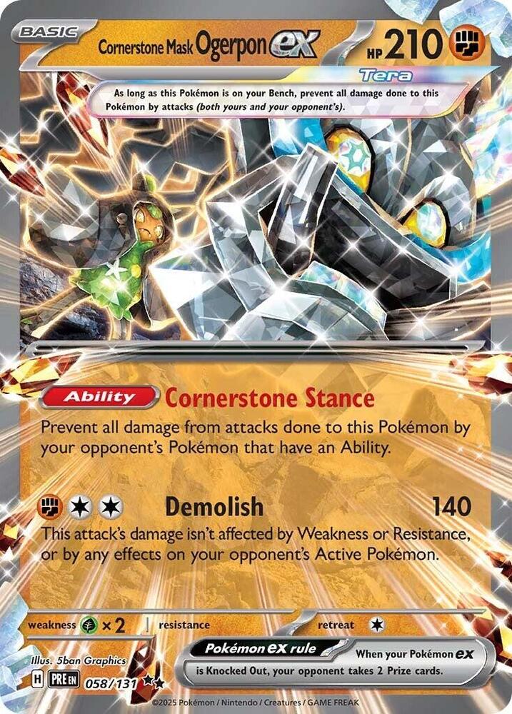 Cornerstone Mask Ogerpon ex (058/131) [Scarlet & Violet: Prismatic Evolutions] | Dragon's Lair Comics and Fantasy Houston TX