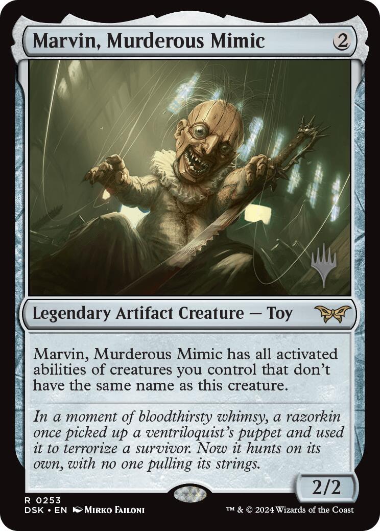 Marvin, Murderous Mimic (Promo Pack) [Duskmourn: House of Horror Promos] | Dragon's Lair Comics and Fantasy Houston TX