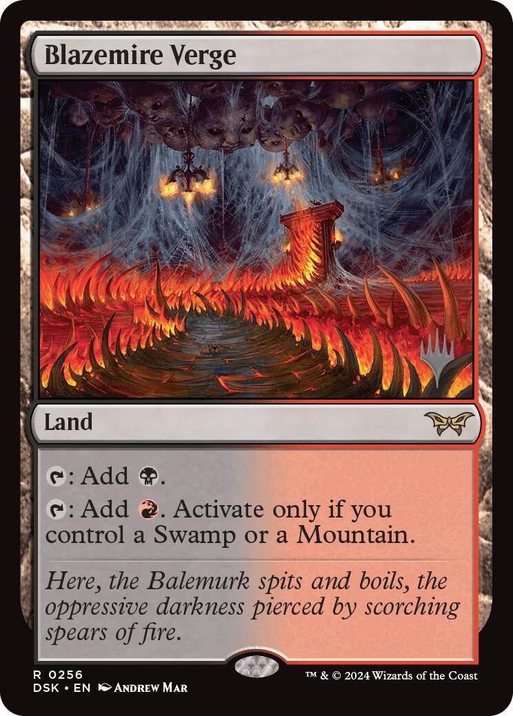 Blazemire Verge (Promo Pack) [Duskmourn: House of Horror Promos] | Dragon's Lair Comics and Fantasy Houston TX