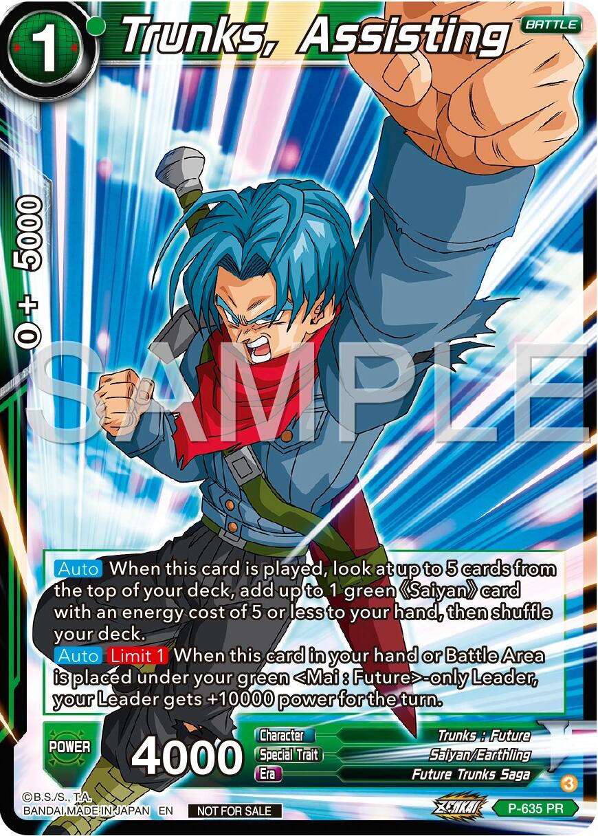 Trunks, Assisting (Zenkai Series Tournament Pack Vol.9) (P-635) [Promotion Cards] | Dragon's Lair Comics and Fantasy Houston TX