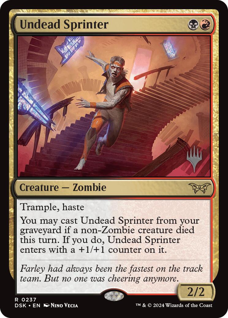 Undead Sprinter (Promo Pack) [Duskmourn: House of Horror Promos] | Dragon's Lair Comics and Fantasy Houston TX