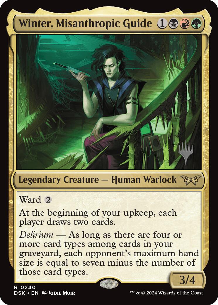 Winter, Misanthropic Guide (Promo Pack) [Duskmourn: House of Horror Promos] | Dragon's Lair Comics and Fantasy Houston TX