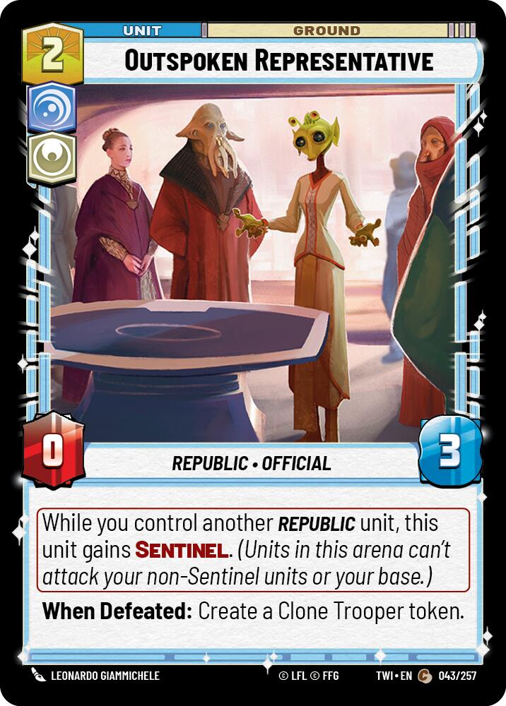 Outspoken Representative (043/257) (043/257) [Twilight of the Republic] | Odin's Place