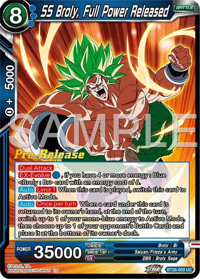 SS Broly, Full Power Released (BT26-050) [Ultimate Advent Prerelease Promos] | Dragon's Lair Comics and Fantasy Houston TX